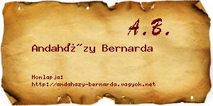 Andaházy Bernarda névjegykártya